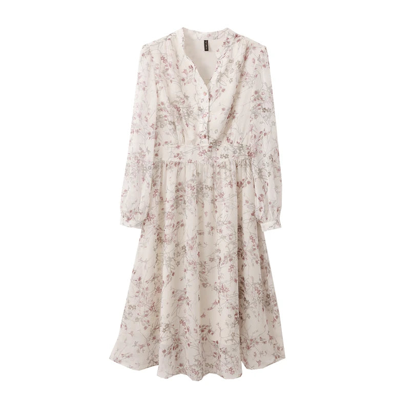 Floral V-Neck Tiered Dress