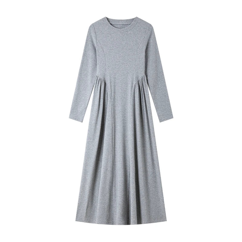 Paneled Drop-Waist Midi Dress