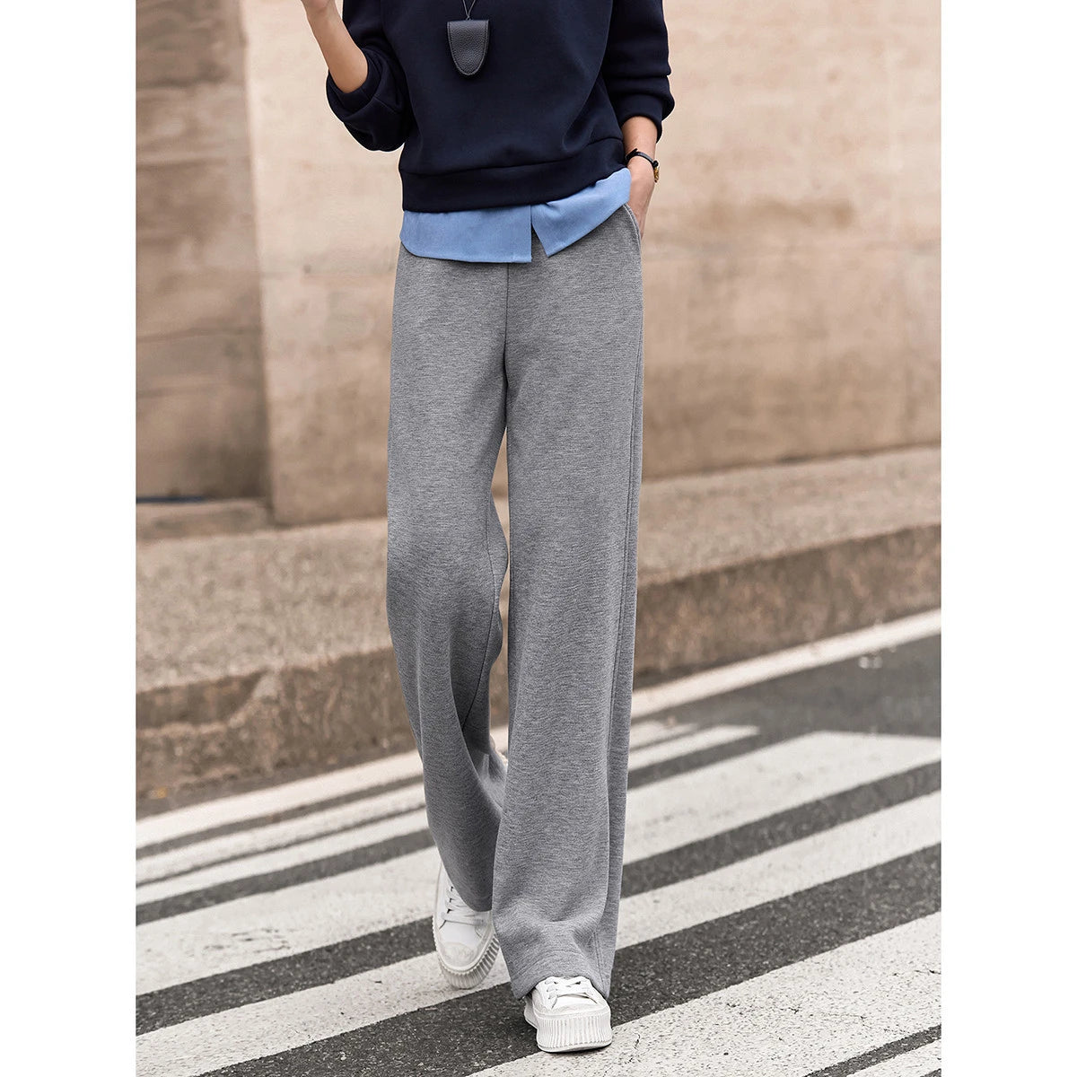 Wide-Leg Knit Trousers