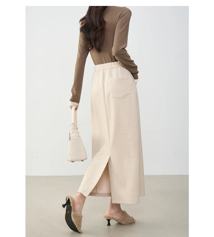 Straight Knit Midi Skirt