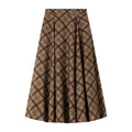 Plaid Box-Pleat Midi Skirt