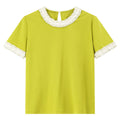 Lace-Trim Crew-Neck Short-Sleeve Tee