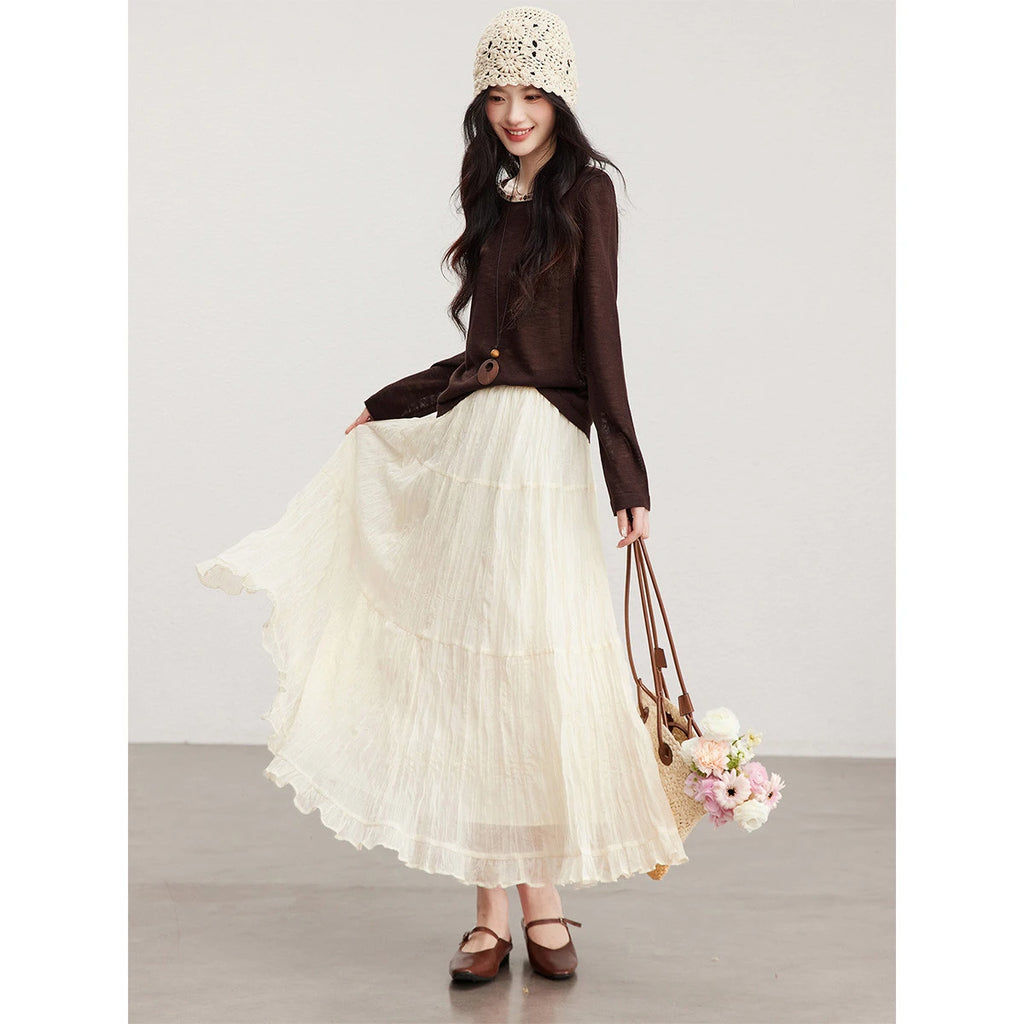 Tiered Ruffle Midi Skirt