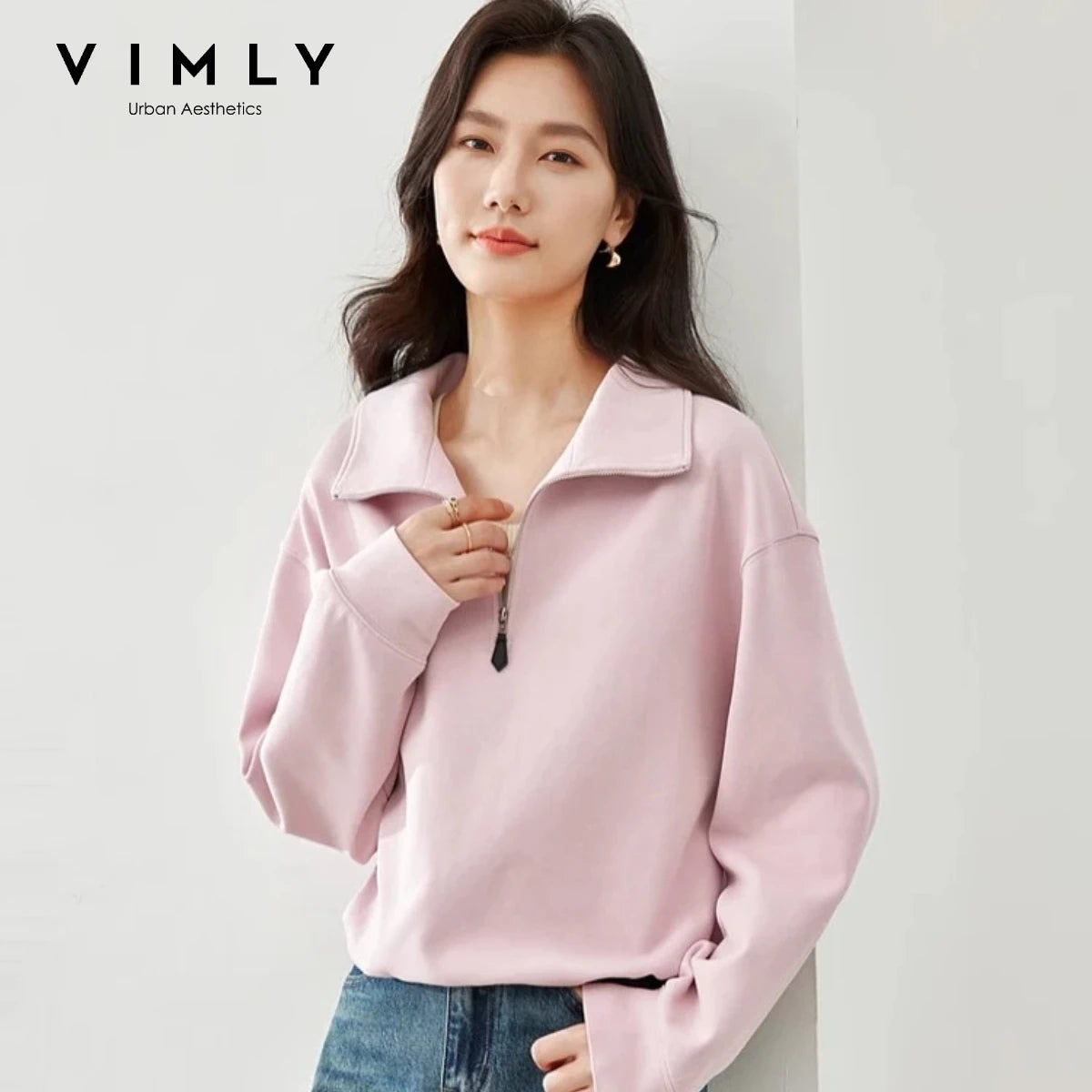 Half-Zip Collared Sweatshirt