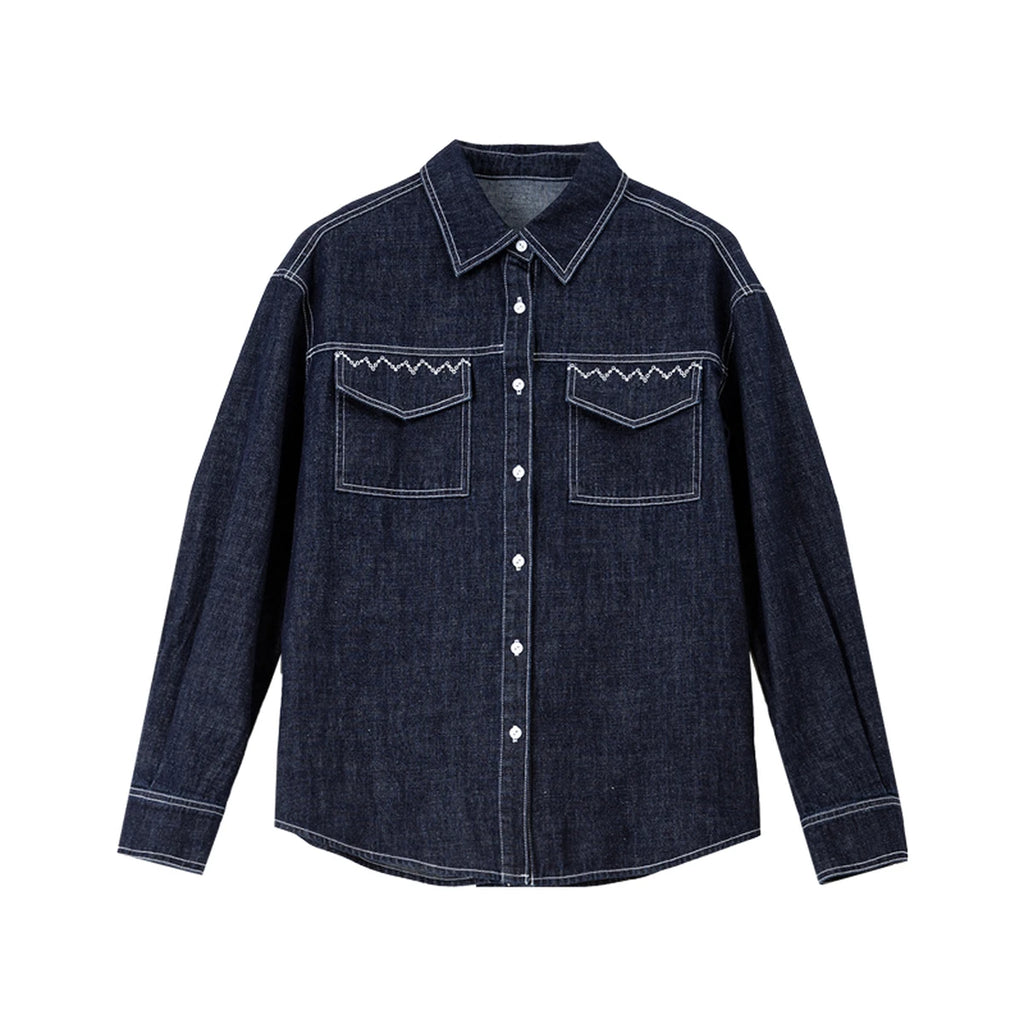 Embroidered Pocket Denim Shirt