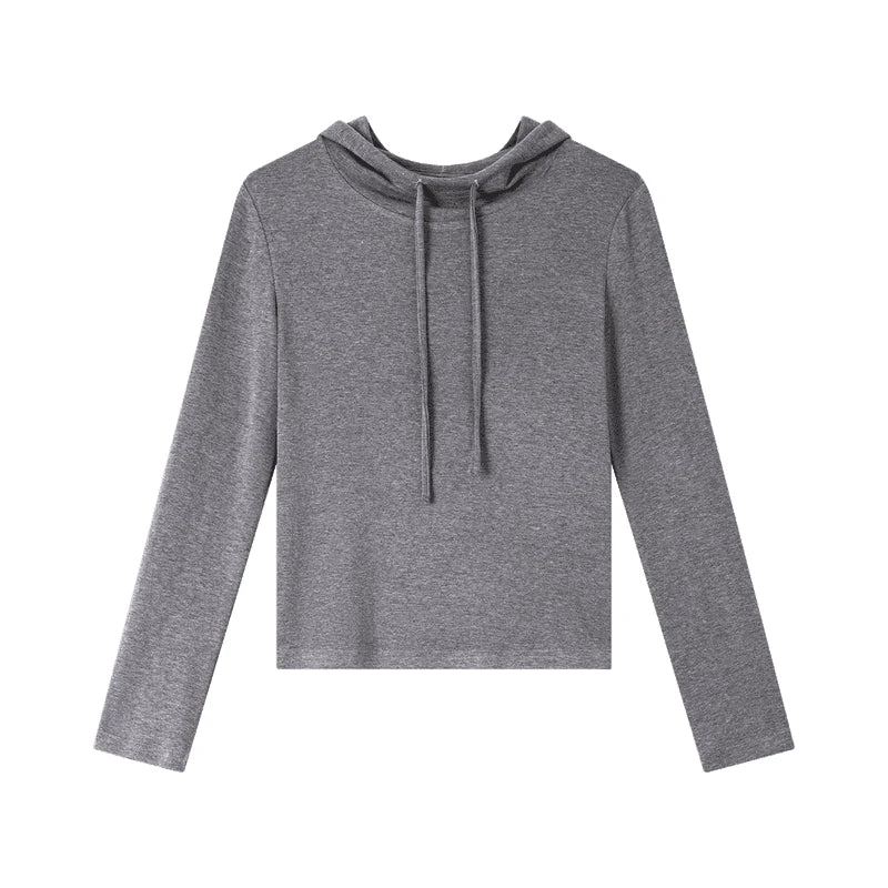 Shaped-Hem Pullover Hoodie
