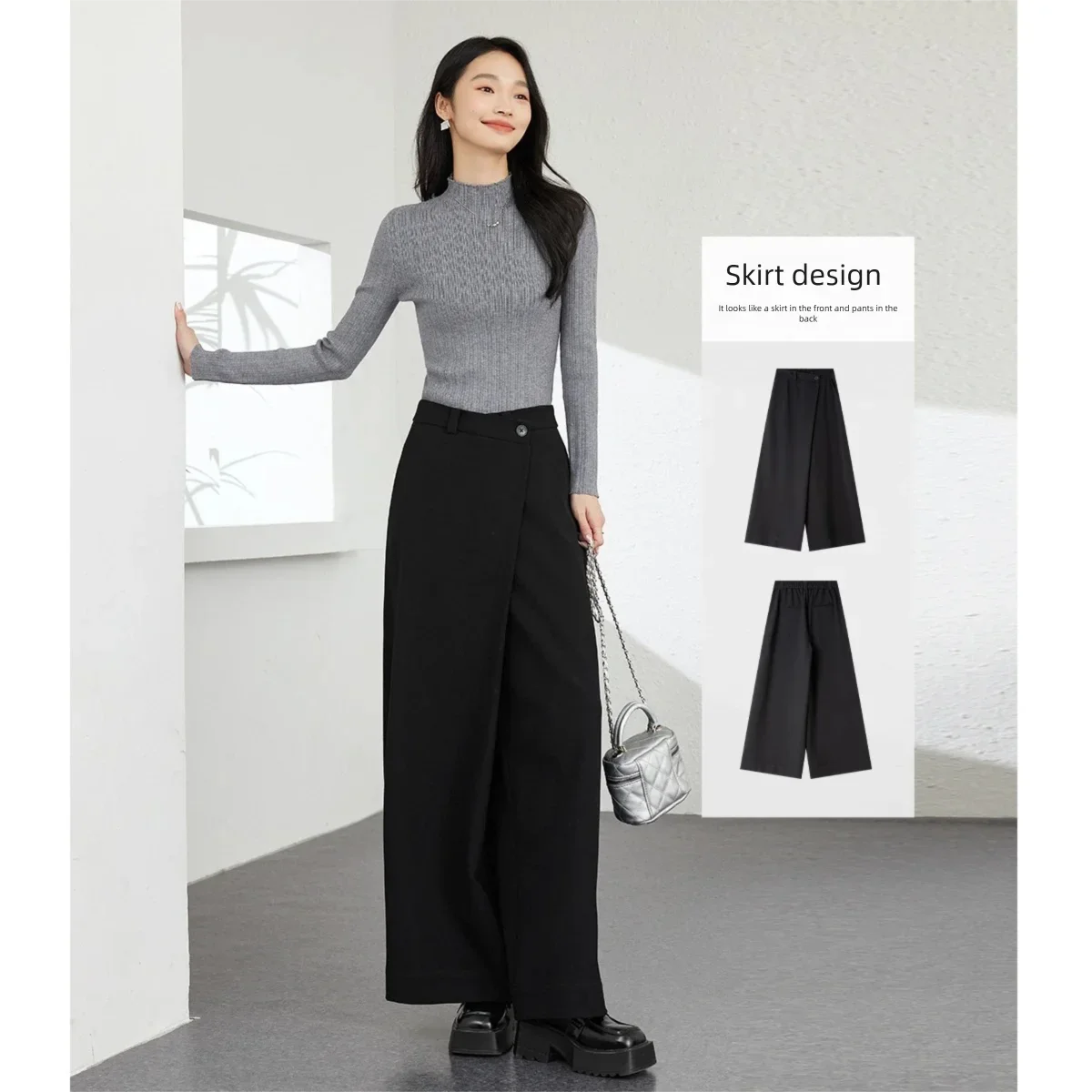 Asymmetric Wide-Leg Culottes