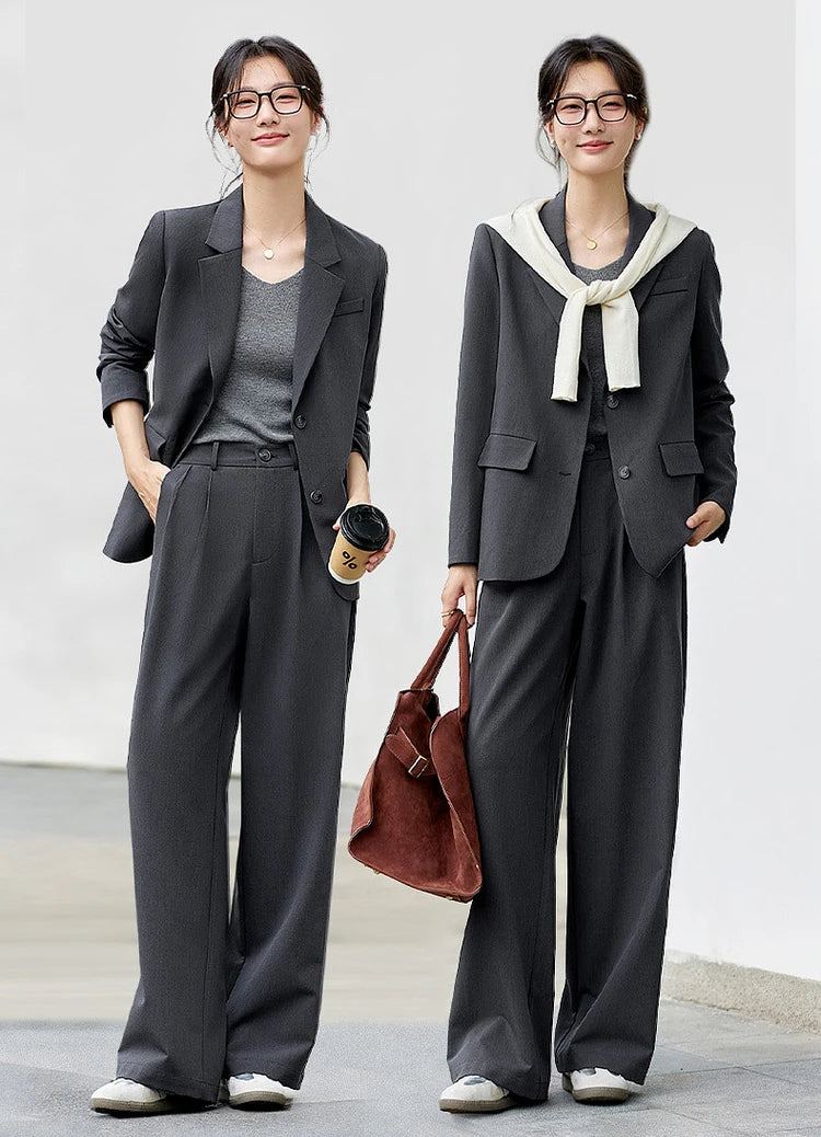 Blazer and Pleated-Trouser Set
