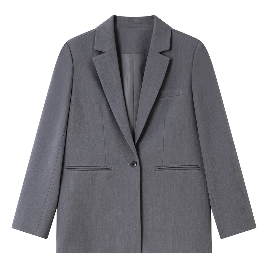 Single-Button Notched Blazer