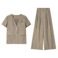 Short-Sleeve Blazer Trouser Set