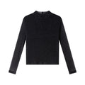 Shimmer Mock-Neck Long-Sleeve Top