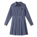 Belted Plaid Pleated Mini Dress