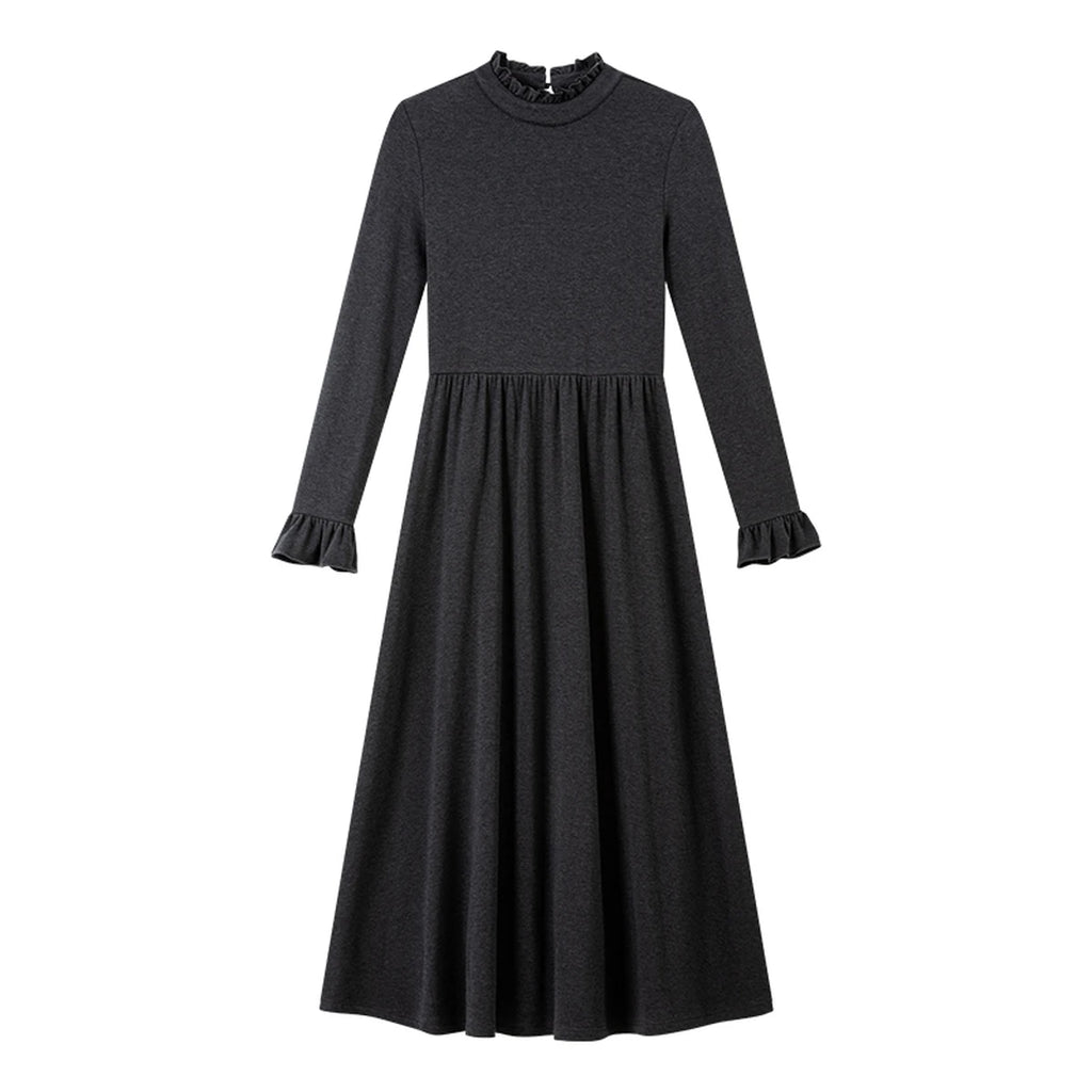 Fluted-Cuff Knit Midi Dress