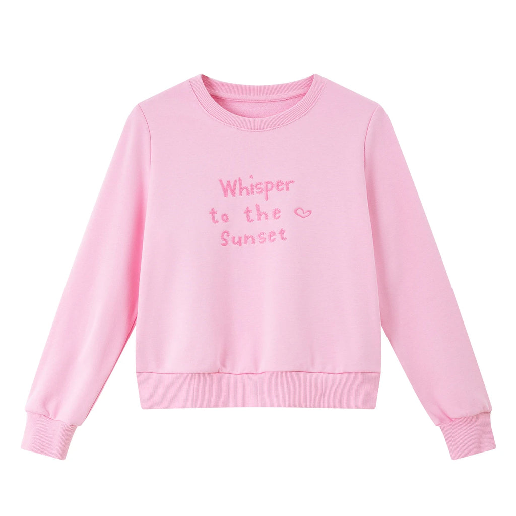 Letter Graphic Crew-Neck Sweatshirt