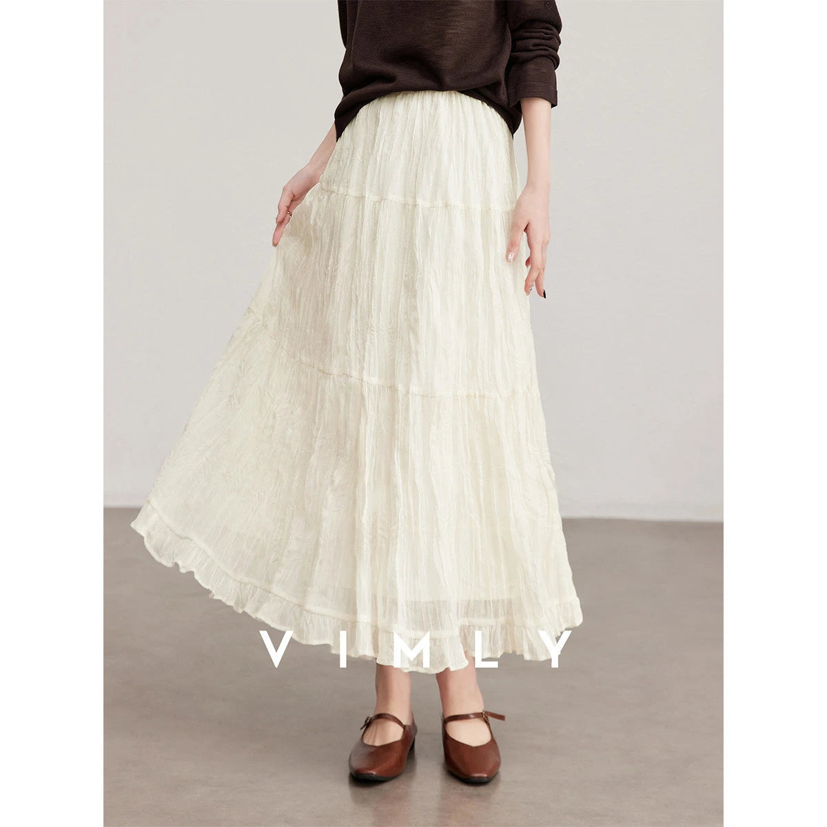Tiered Ruffle Midi Skirt