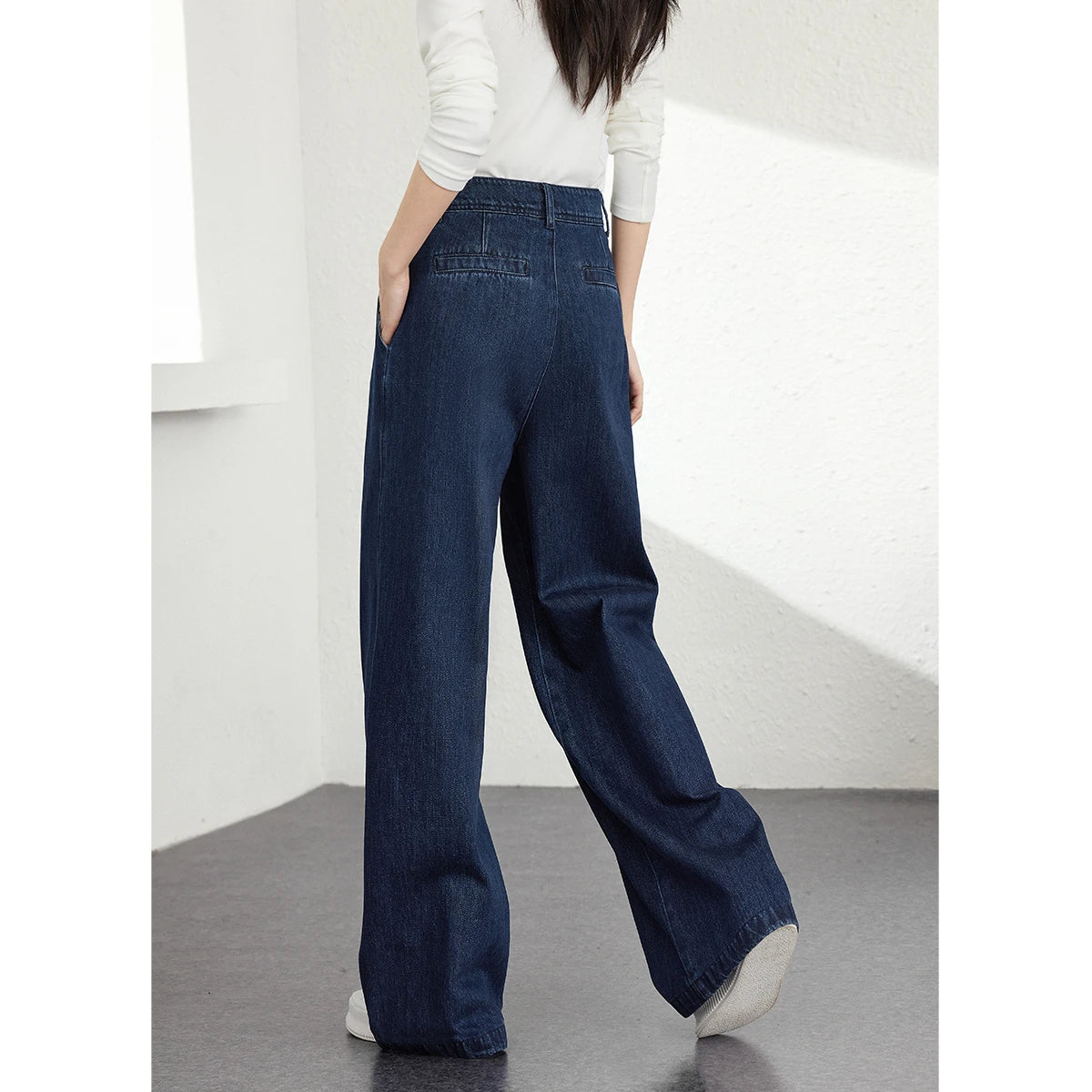 Wide-Leg Denim Trousers