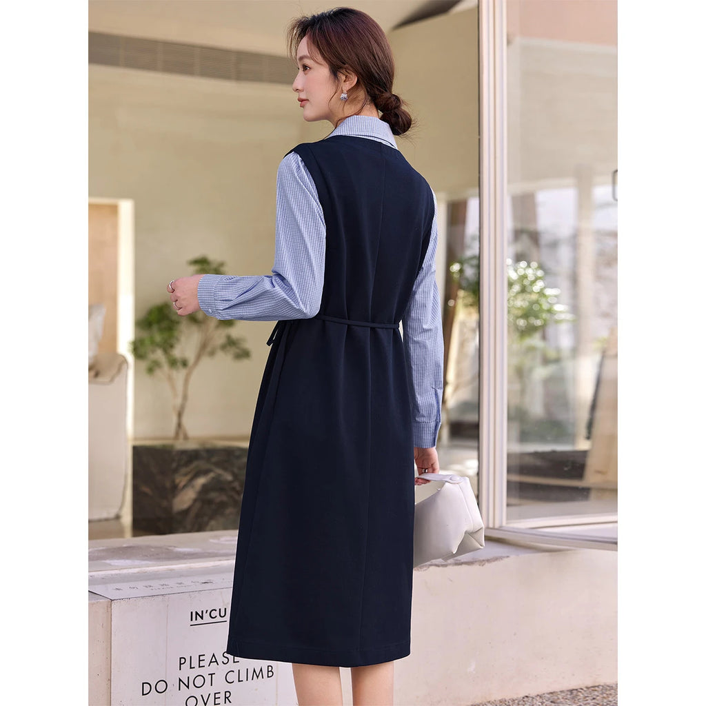 Layered Shirt Midi Dress