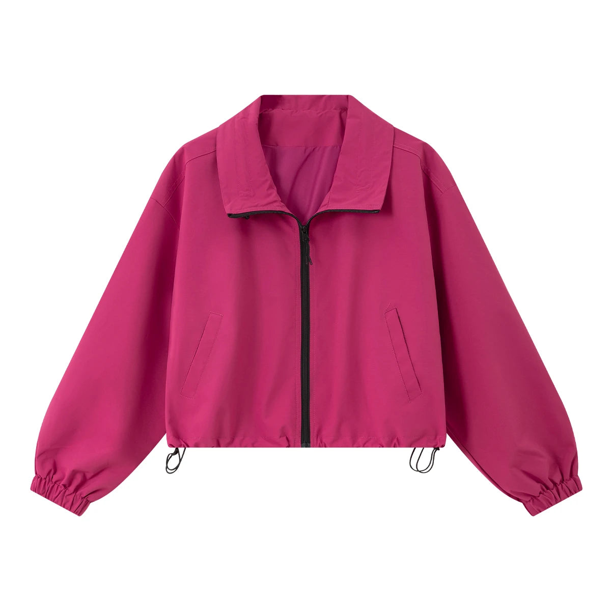 Drawstring-Hem Zip-Front Jacket