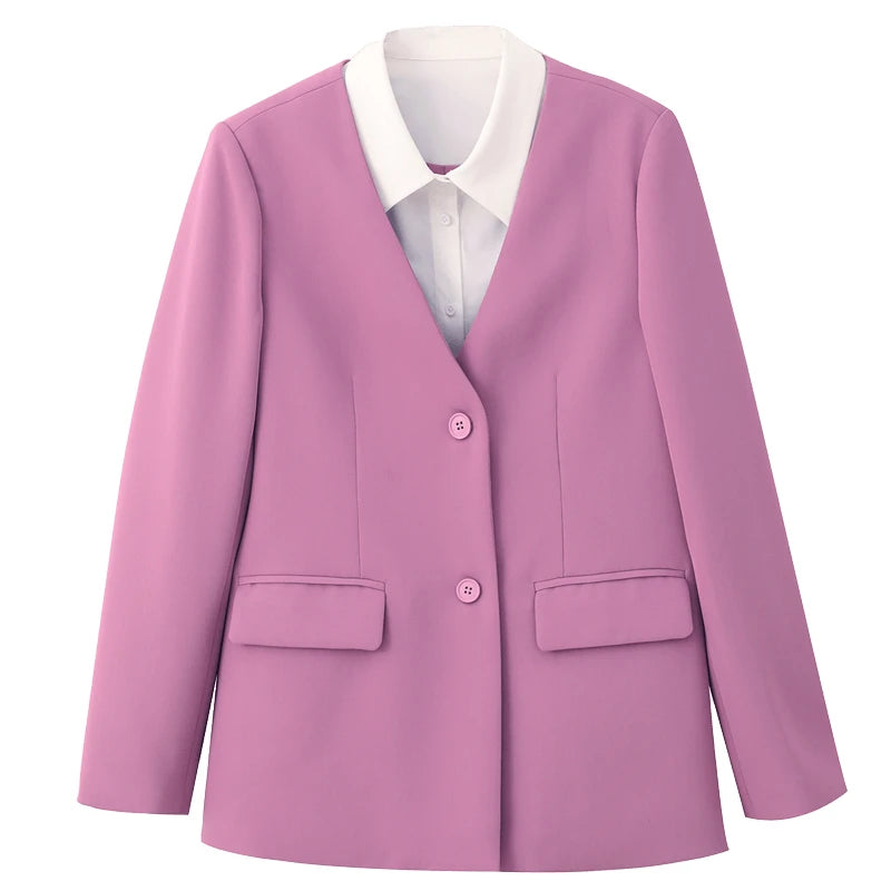 Layered Polo-Collar Blazer