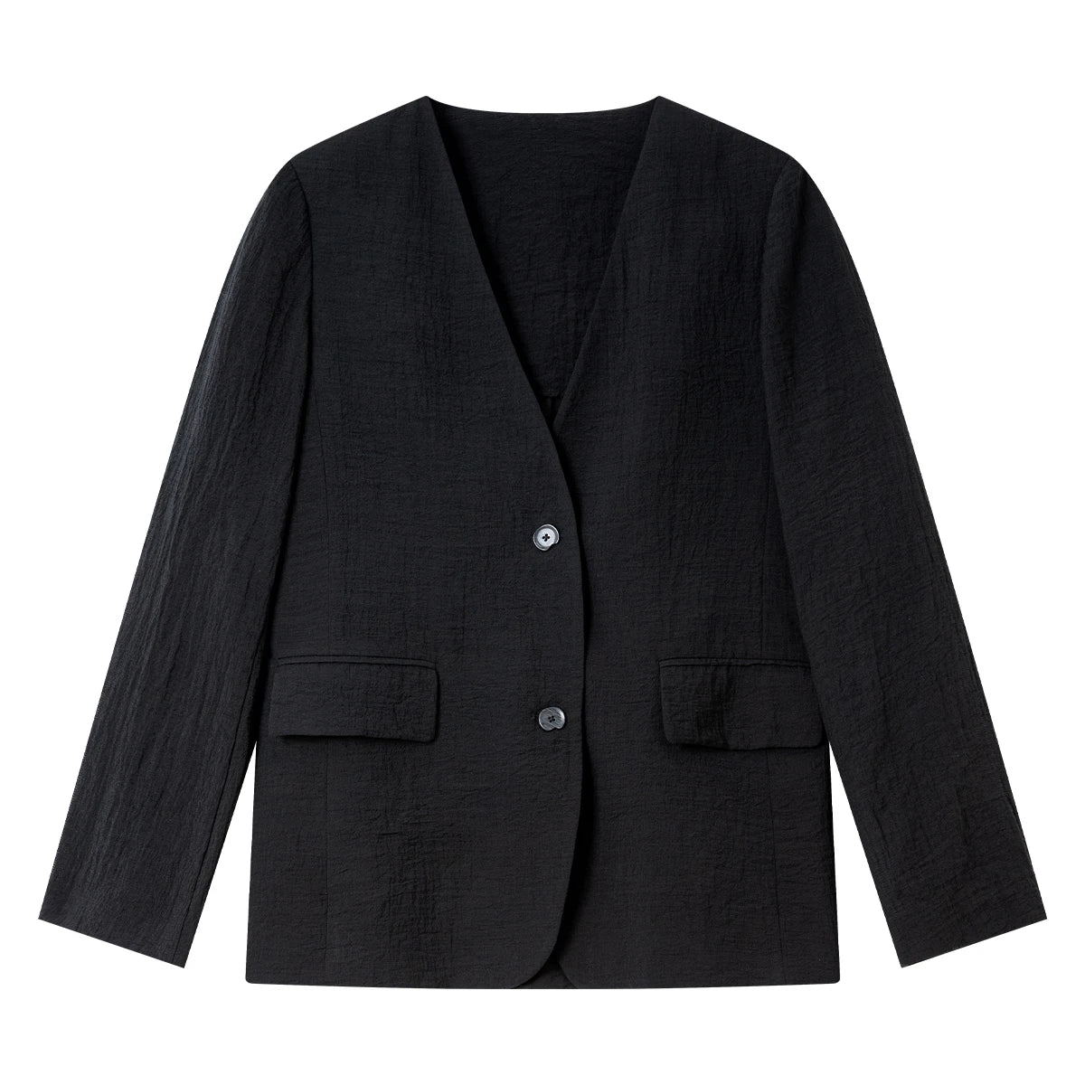 Relaxed Two-Button V-Neck Blazer