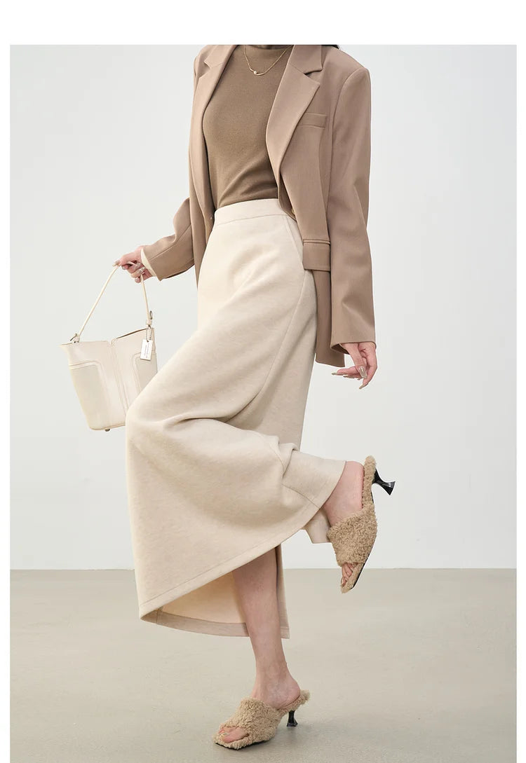 Straight Knit Midi Skirt