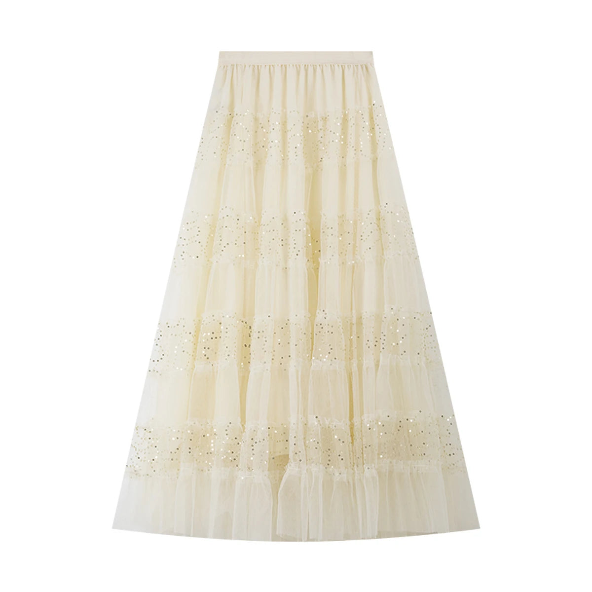 Sequin Tiered Maxi Skirt