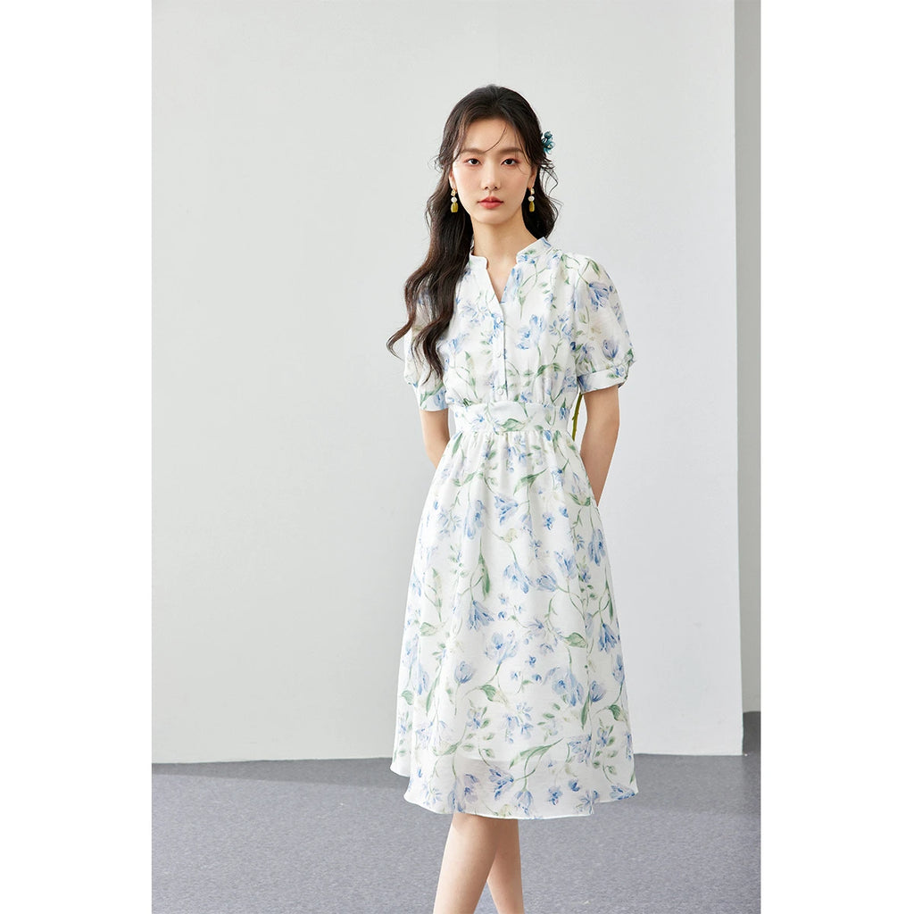 Floral V-Neck Tiered Dress