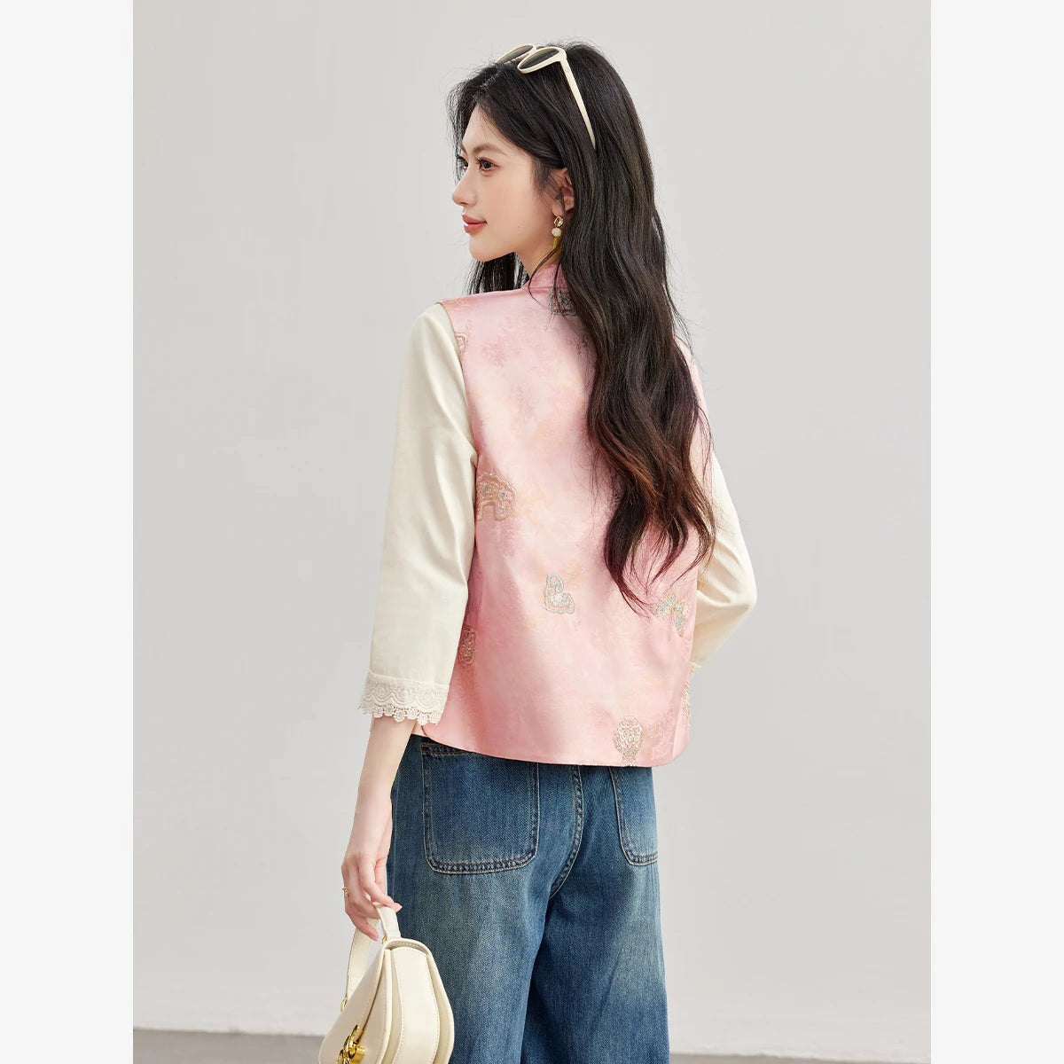 Jacquard Frog-Button Vest