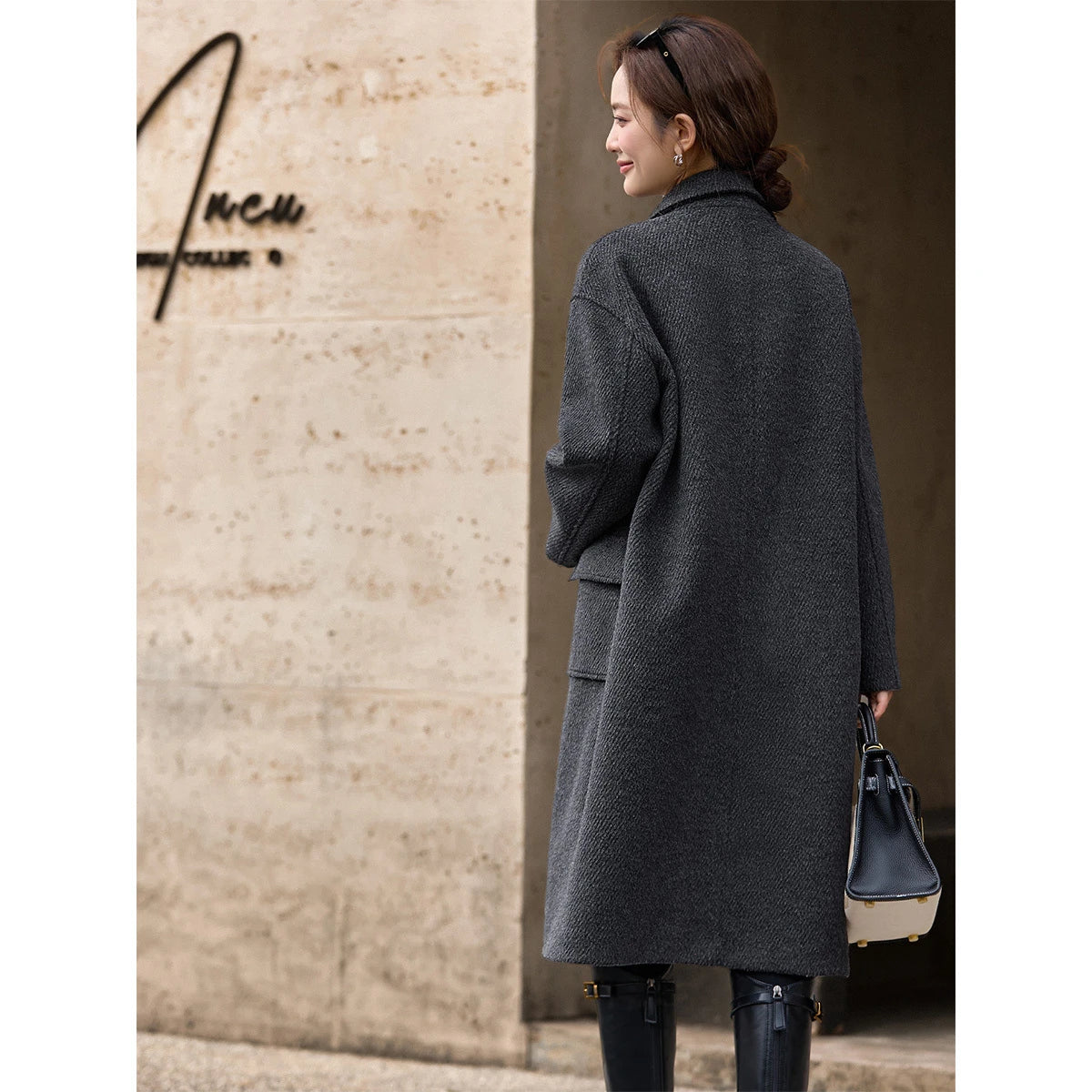 Toggle-Front Oversized Coat