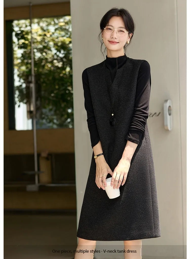 V-Neck Sleeveless Shift Dress