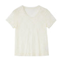Lace Crew-Neck Short-Sleeve Top