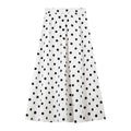 Polka-Dot Button-Front Midi Skirt