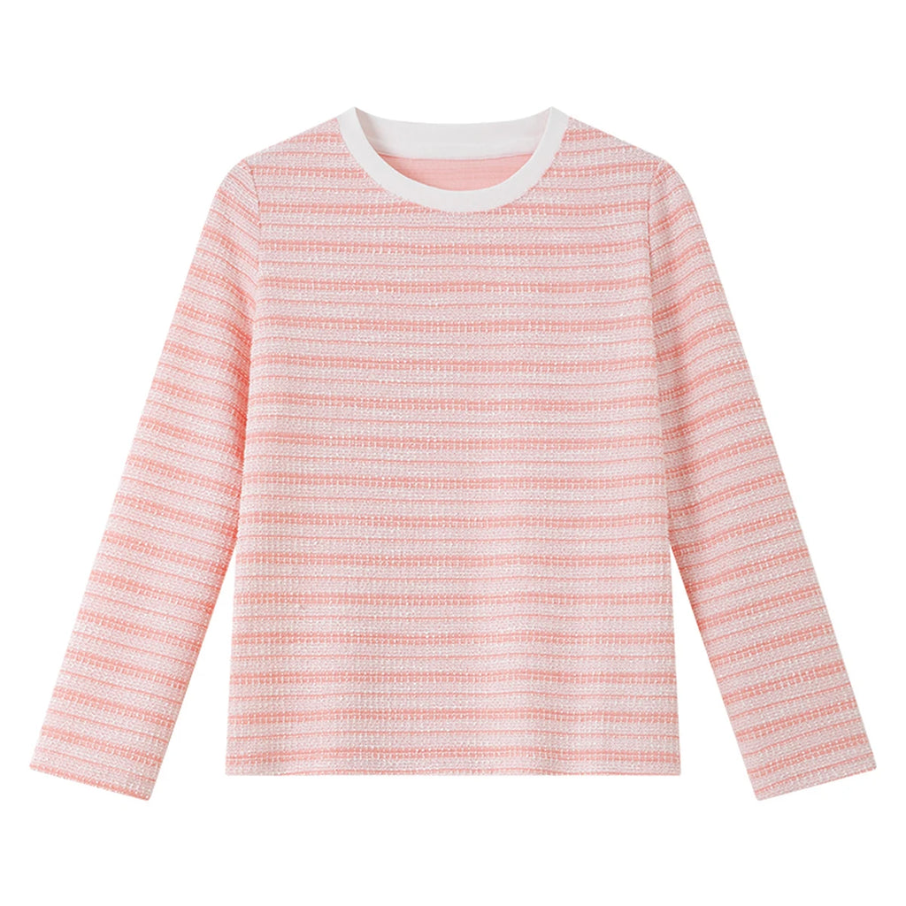 Textured Striped Long-Sleeve Tee