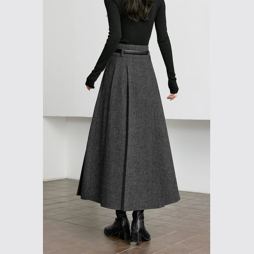 Box-Pleat Midi Skirt