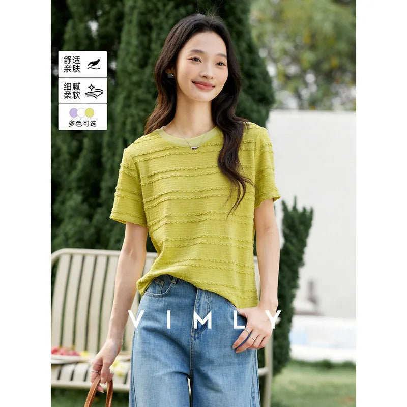 Textured Stripe Short-Sleeve Tee