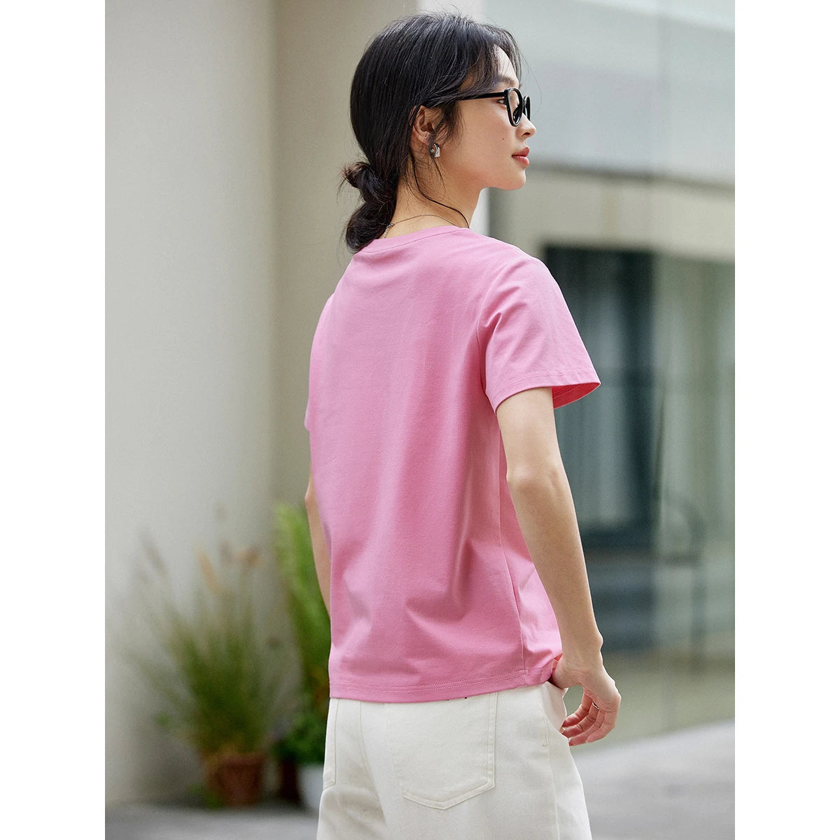 Letter-Print Crew-Neck Tee