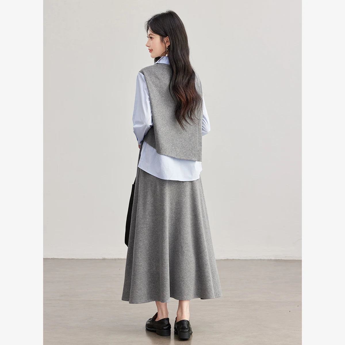Layered Crop-Top and Pleated-Skirt Set