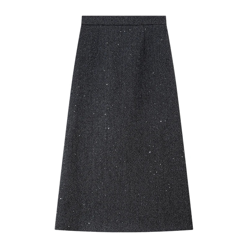 Glitter A-Line Midi Skirt