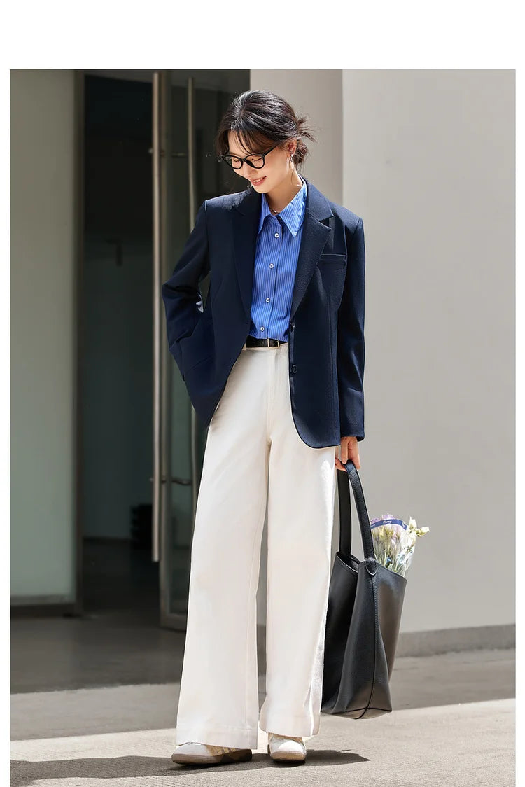 Oversized Two-Button Notched Blazer