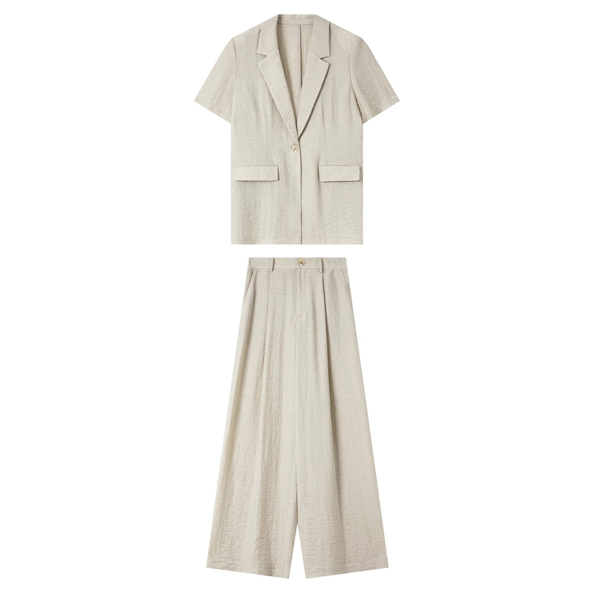 Short-Sleeve Wide-Leg Trouser Set