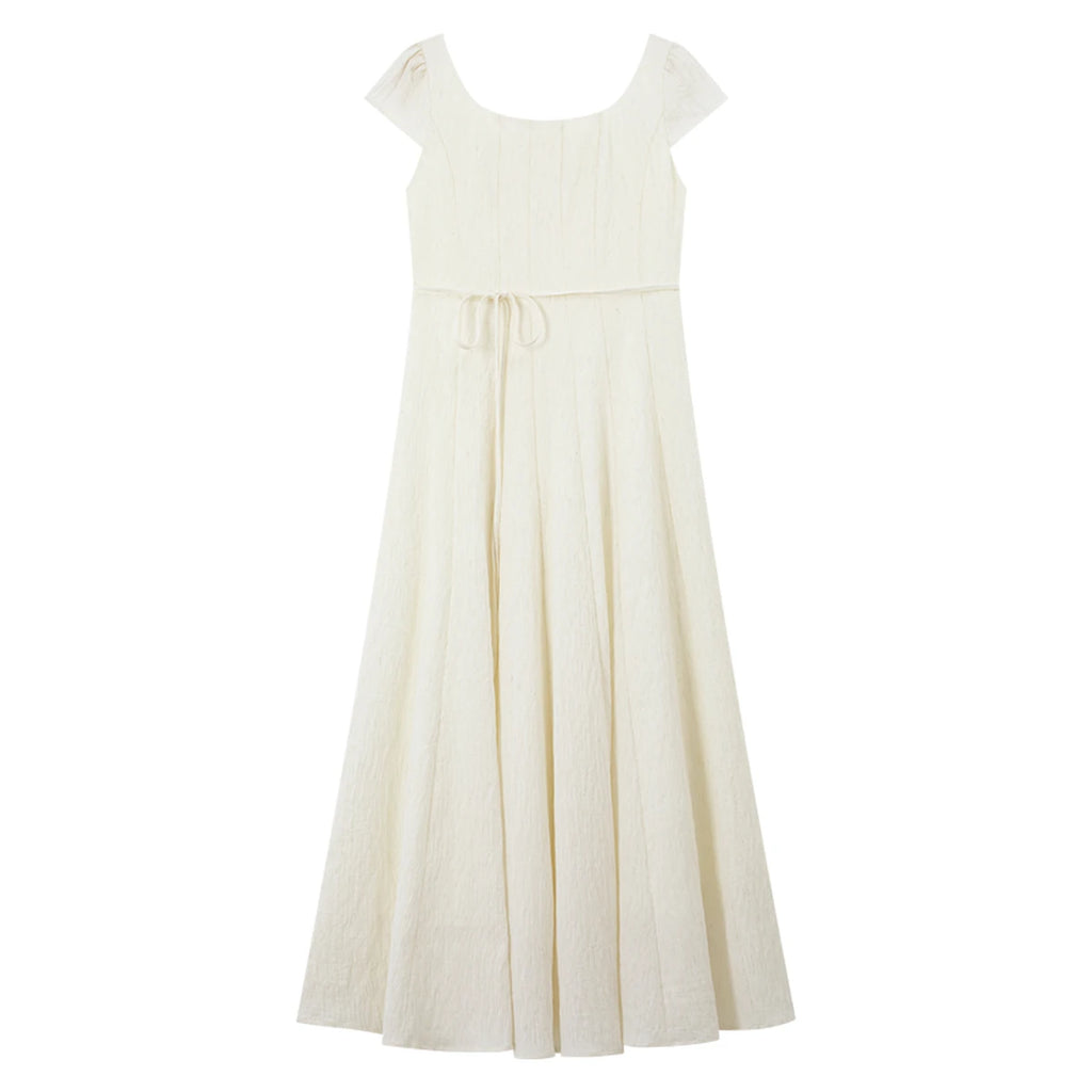 Square-Neck Puff-Sleeve Maxi Dress