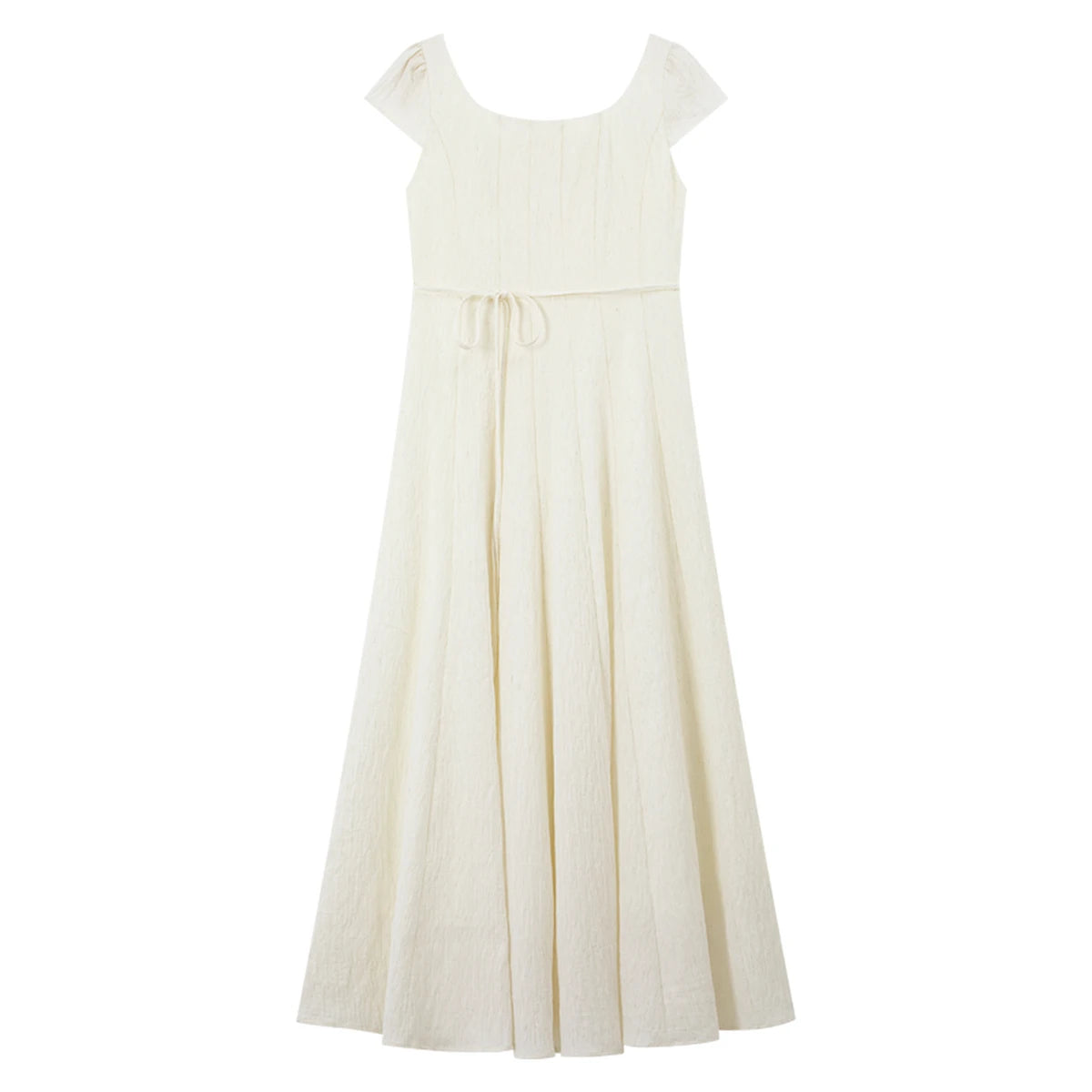 Square-Neck Puff-Sleeve Maxi Dress