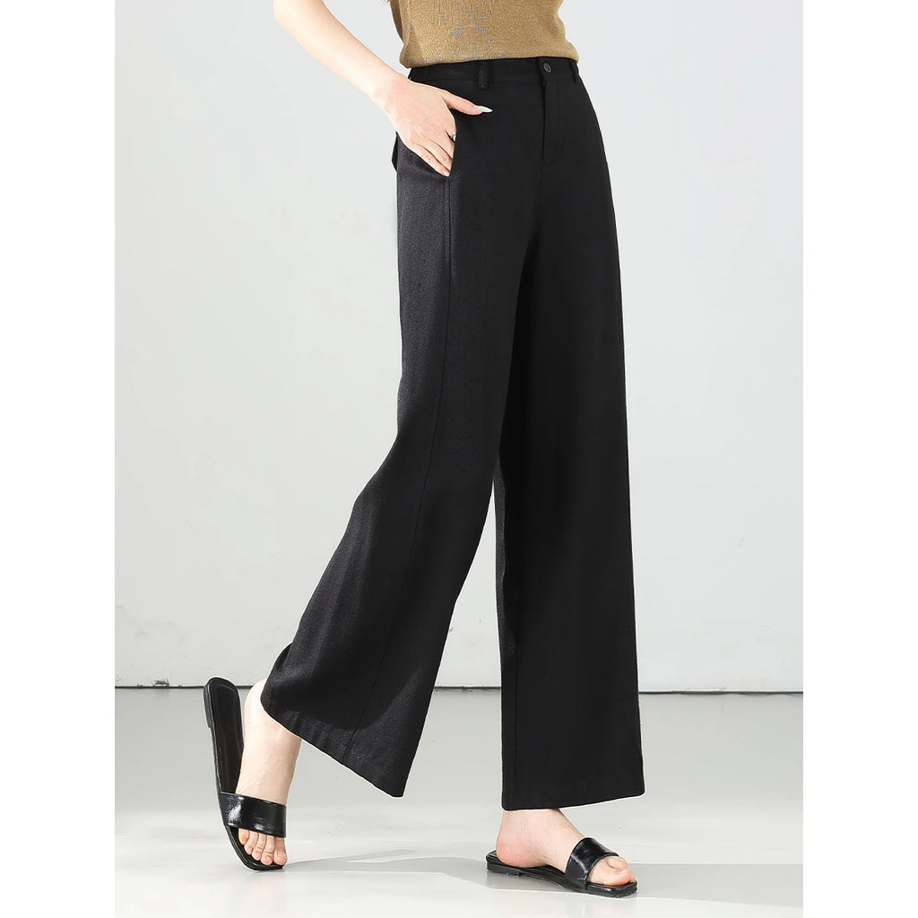 Minimal Straight Wide-Leg Trousers