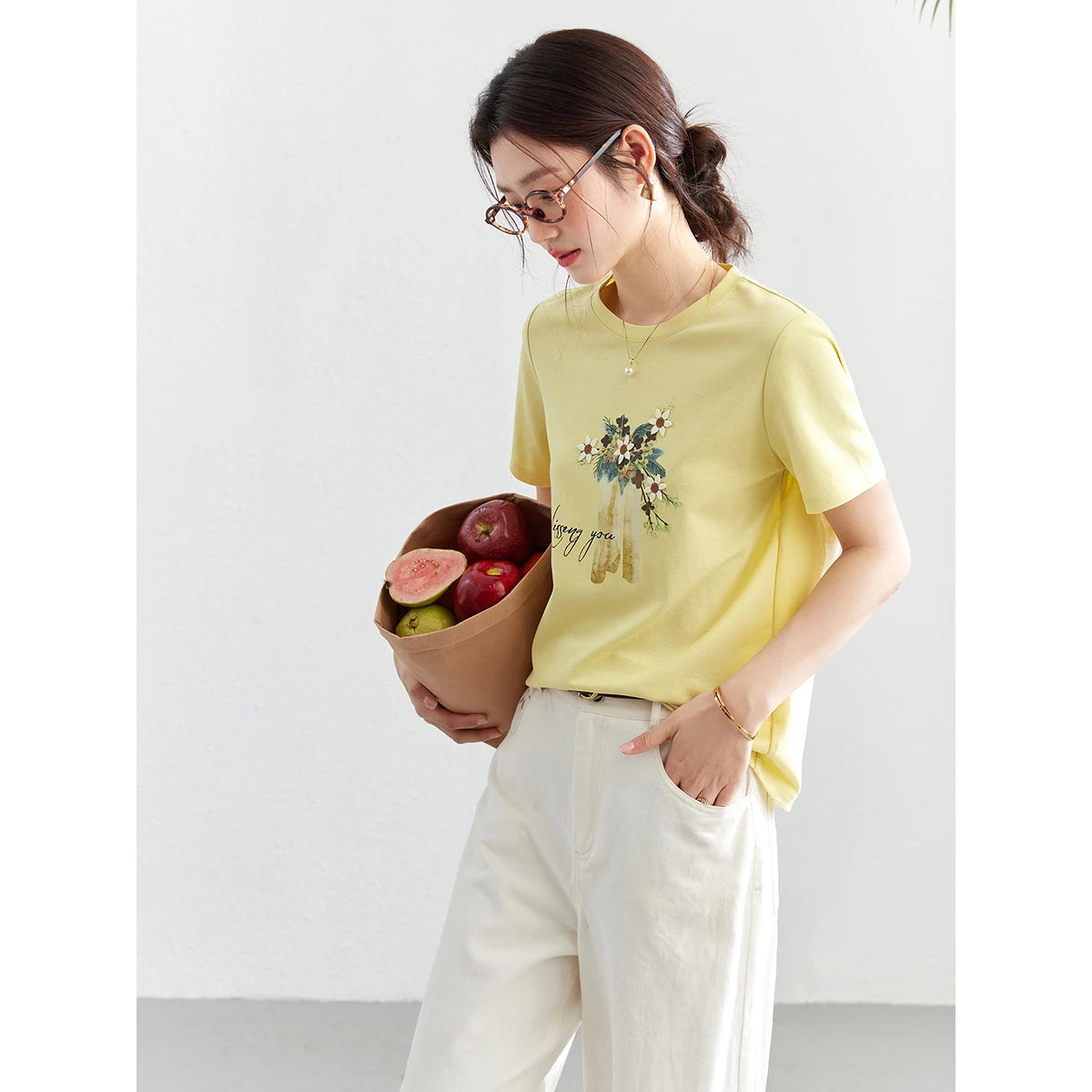 Floral Graphic Crew-Neck Tee