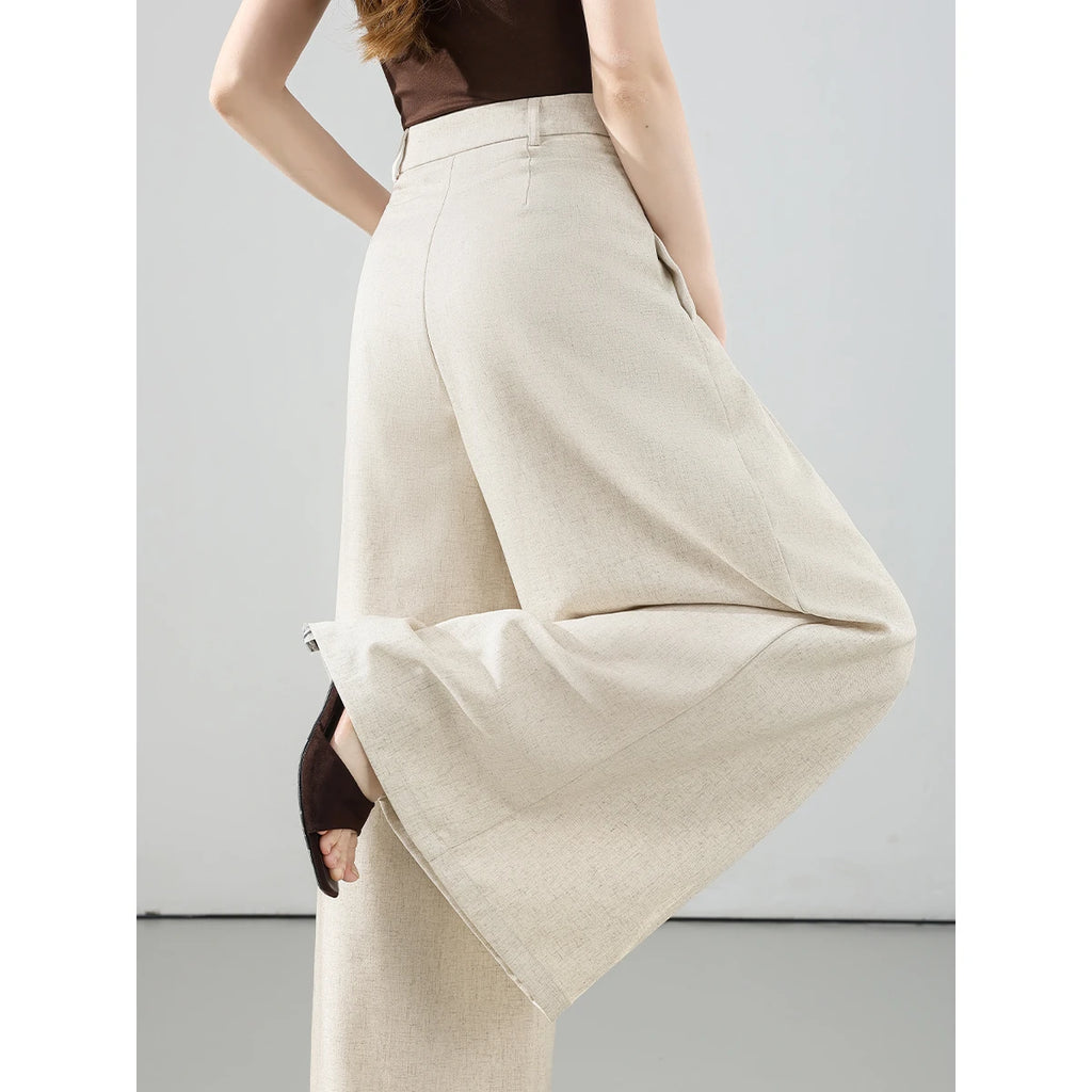 Box-Pleat Wide-Leg Trousers