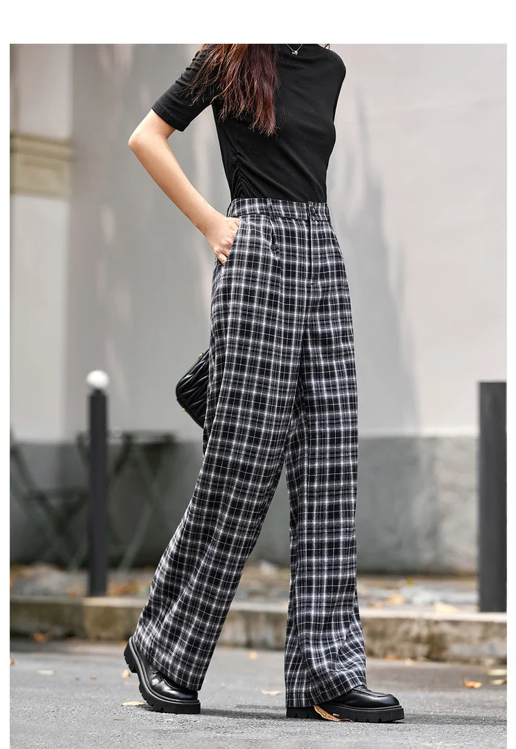Plaid Wide-Leg Culottes