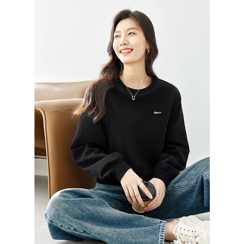 Cropped Drop-Shoulder Sweatshirt
