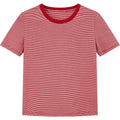 Micro-Stripe Contrast-Collar Tee