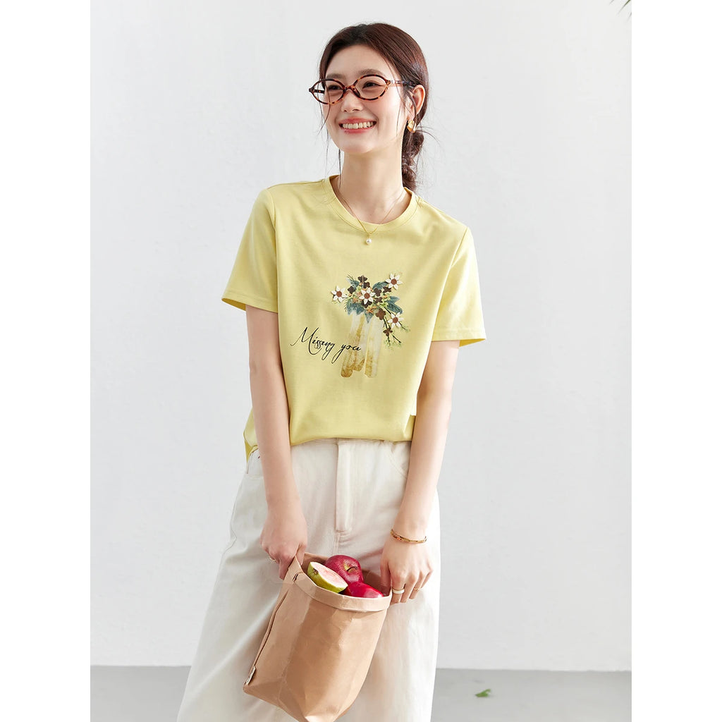 Floral Graphic Crew-Neck Tee