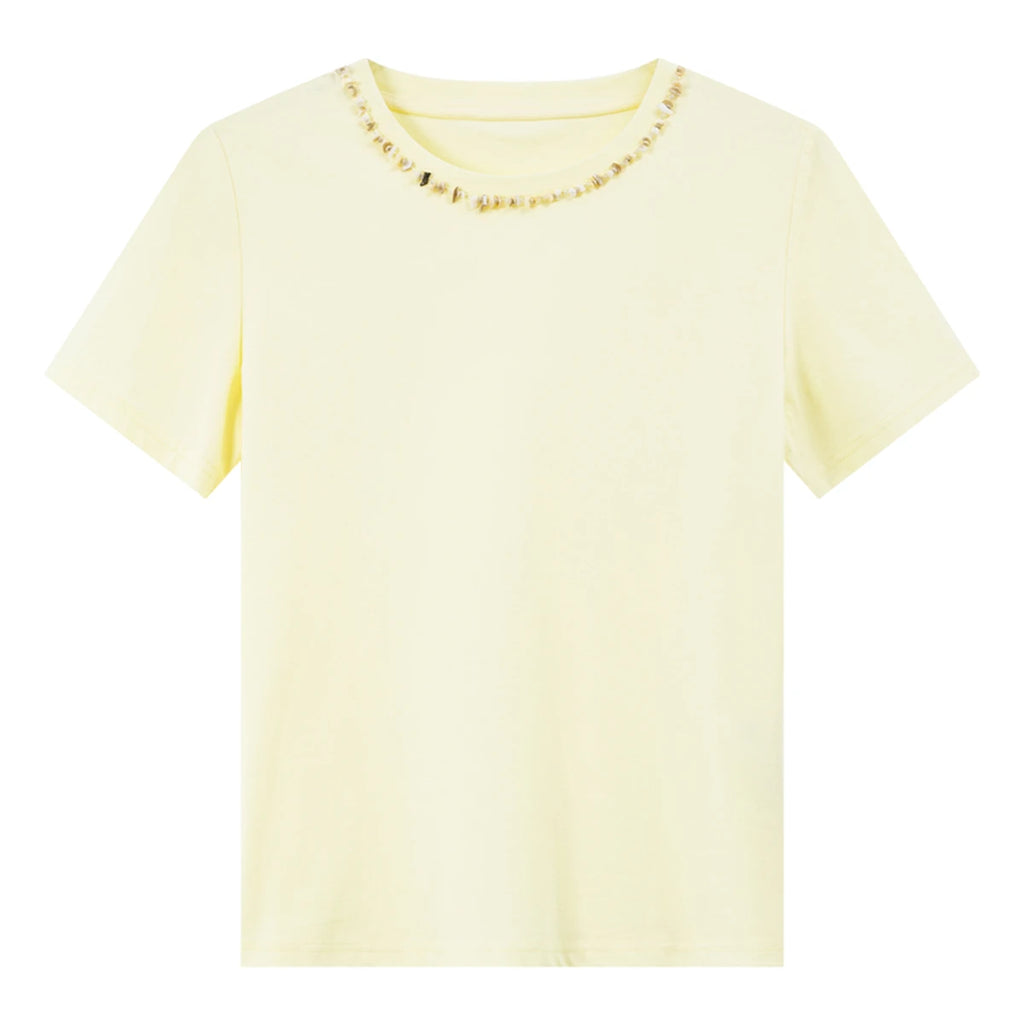Beaded Crew-Neck Tee